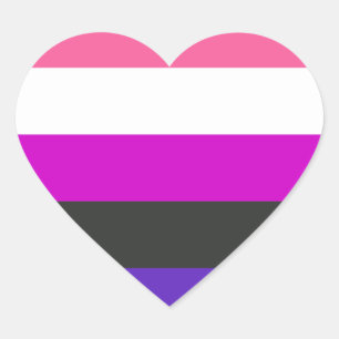Genderfluid-Stolz-Flagge Herz-Aufkleber