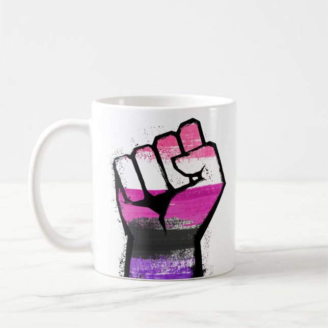 Genderfluid Stolzfaust Kaffeetasse (Links)