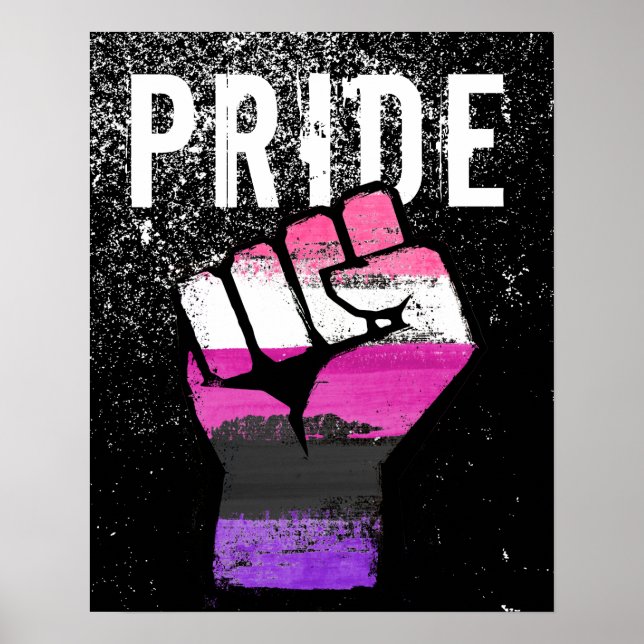 Genderfluid Stolzfaust Poster (Vorne)