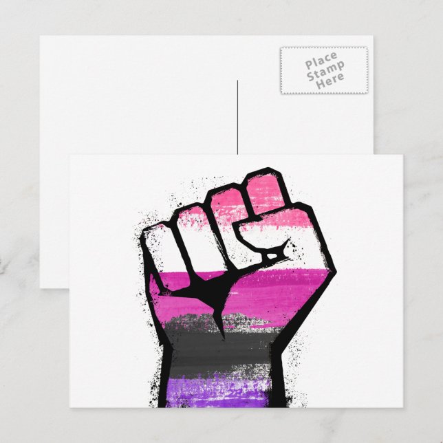 Genderfluid Stolzfaust Postkarte (Vorne/Hinten)