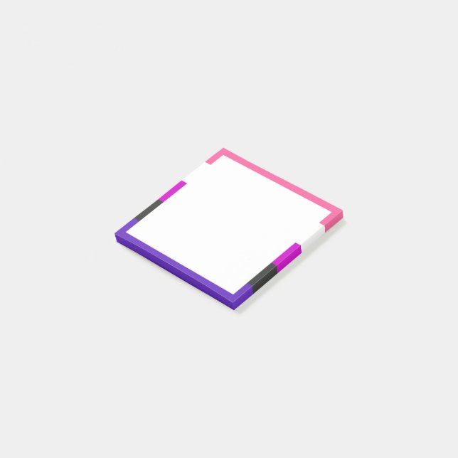 Genderfluid-Stolzflagge Post-it Klebezettel (angewinkelt)
