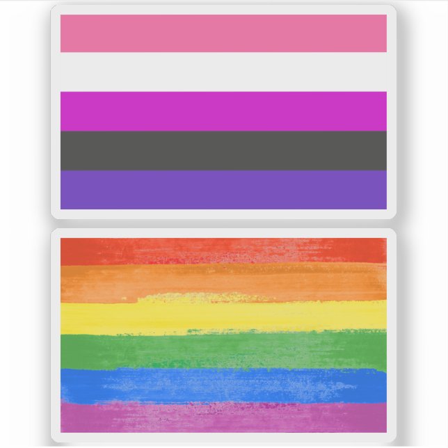 Genderfluid-Strichflagge Aufkleber (Vorderseite)