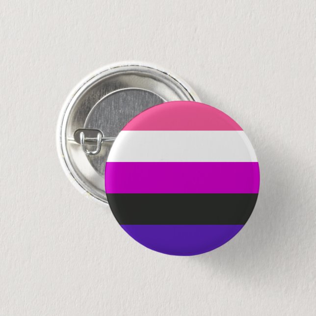 Genderfluid-Strichflagge Button (Vorne & Hinten)