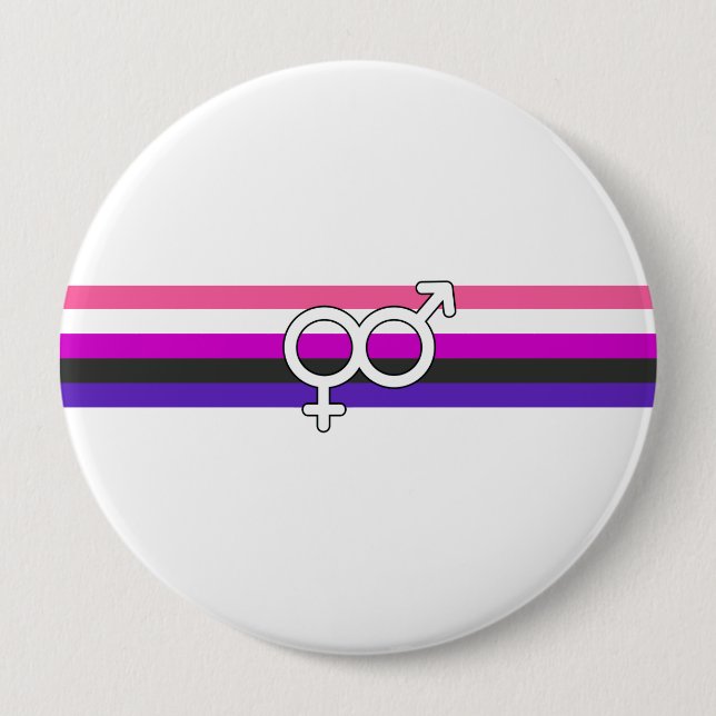 Genderfluid-Strichflagge Button (Vorderseite)