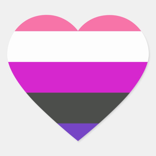 Genderfluid-Strichflagge Herz-Aufkleber (Vorderseite)