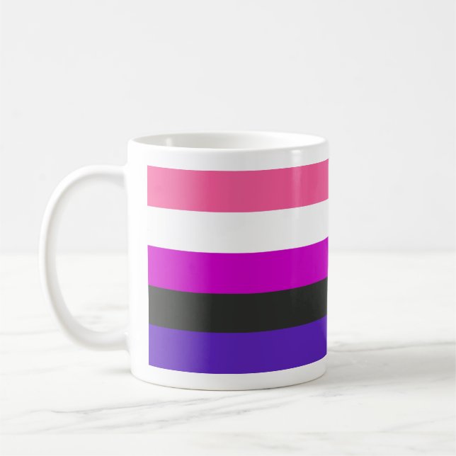 Genderfluid-Strichflagge Kaffeetasse (Links)