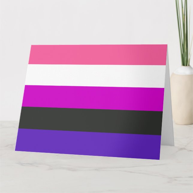 Genderfluid-Strichflagge Karte (Vorderseite)