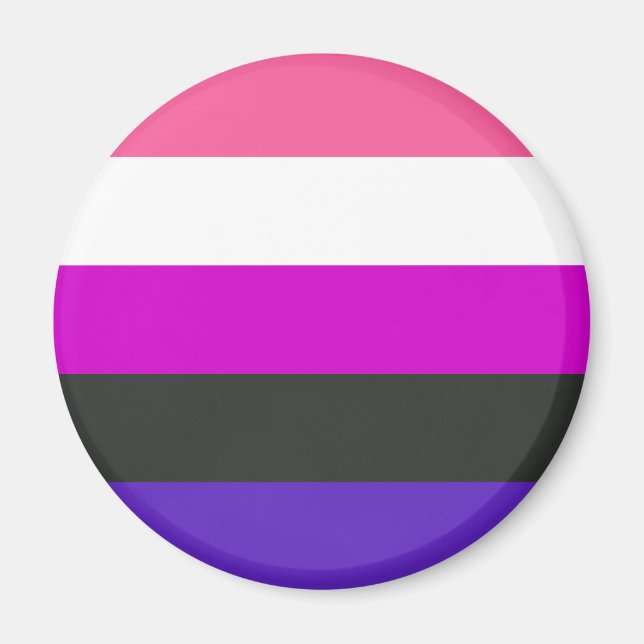 Genderfluid-Strichflagge Magnet (Vorne)