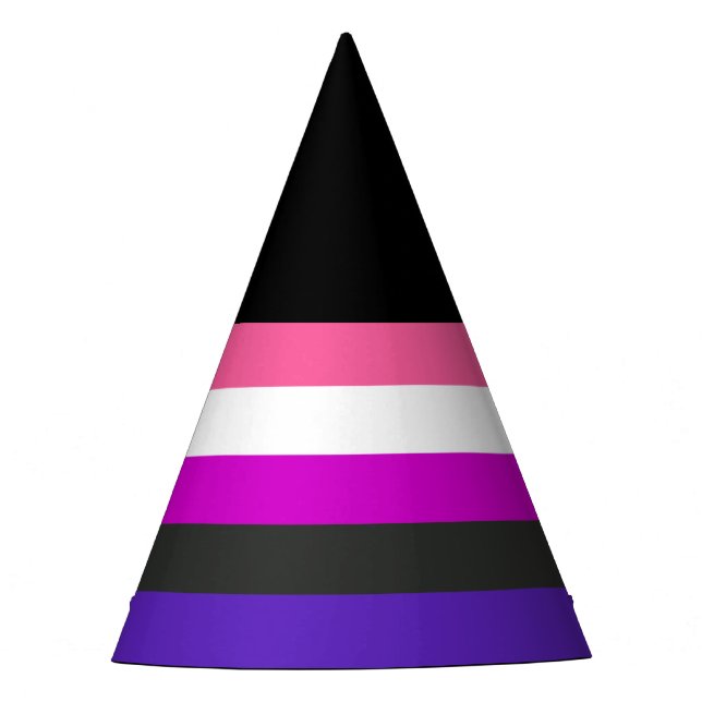 Genderfluid-Strichflagge Partyhütchen (Vorderseite)