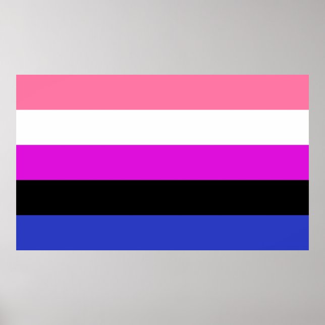 Genderfluid-Strichflagge Poster (Vorne)