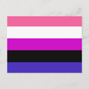 Genderfluid-Strichflagge Postkarte