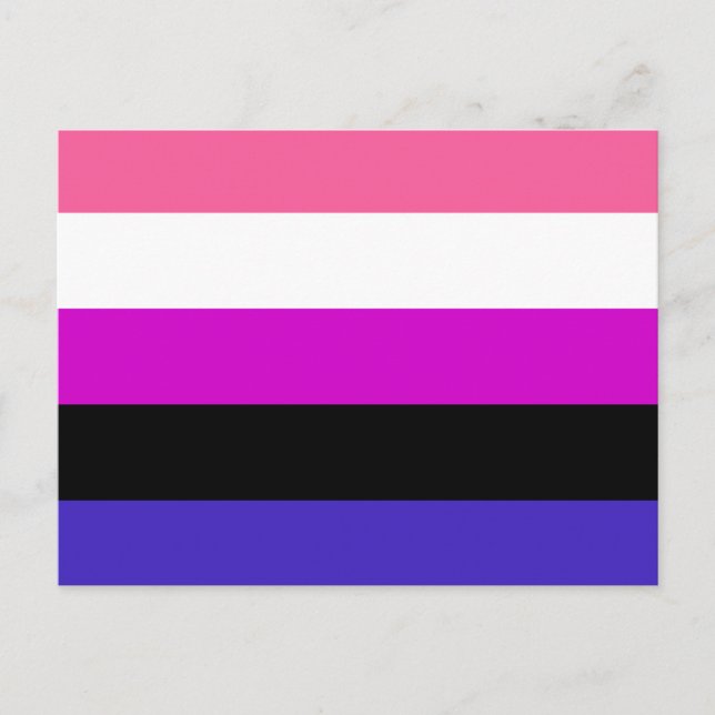 Genderfluid-Strichflagge Postkarte (Vorderseite)
