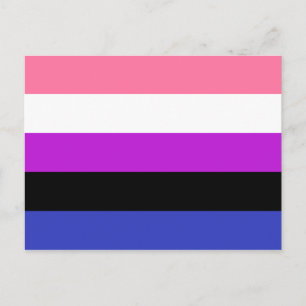 Genderfluid-Strichflagge Postkarte