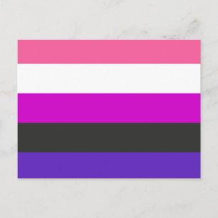 Genderfluid-Strichflagge Postkarte
