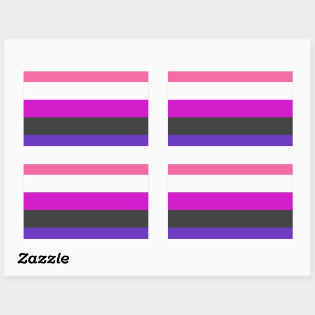 Genderfluid-Strichflagge Rechteckiger Aufkleber (Blatt)
