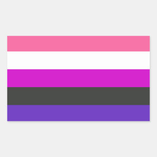 Genderfluid-Strichflagge Rechteckiger Aufkleber