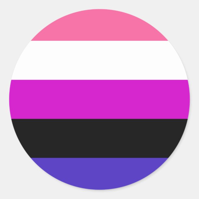 Genderfluid-Strichflagge Runder Aufkleber (Vorderseite)