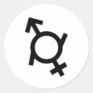 Genderfluid weibliches und männliches Geschlechtss Runder Aufkleber