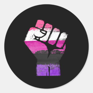 GENDERFLUID WIDERSTEHEN FAUST - LGBTQ Vintager Runder Aufkleber