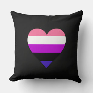 Genderfluidität Stolz Herzdesign Kissen