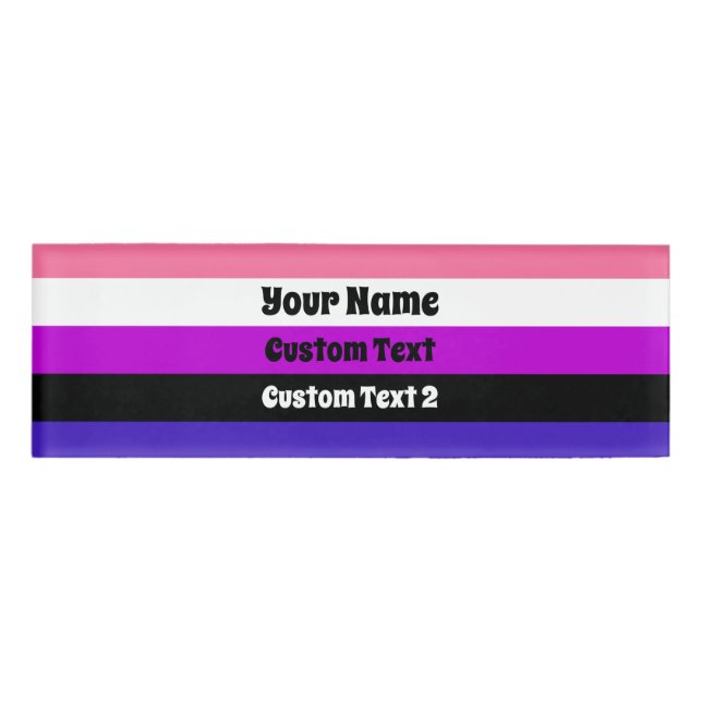Genderfluidity  pride flag namenschild (Vorderseite)