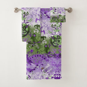 Genderqueer Dragon Damask - Genderqueer Pride Drap