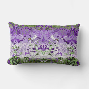Genderqueer Dragon Damask - Genderqueer Pride Flag Lendenkissen