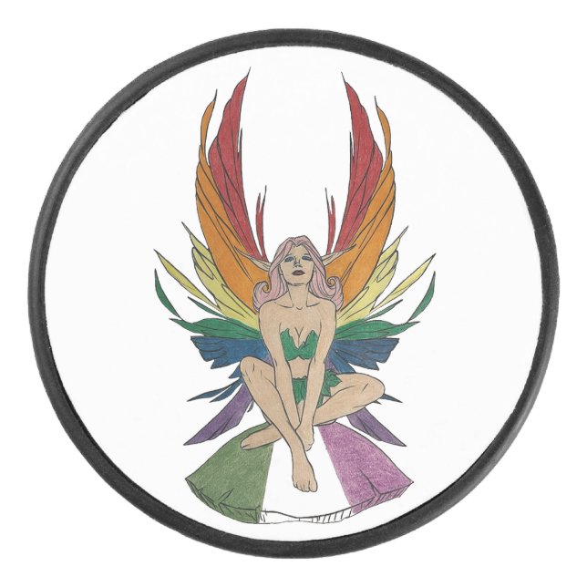 Genderqueer Fee Eishockey Puck (Vorderseite)