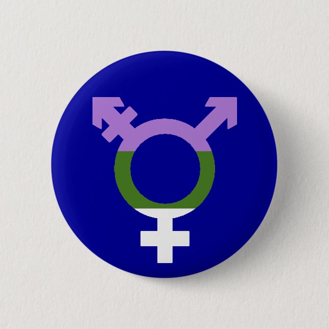 Genderqueer Flag Trans Symbol Button (Vorderseite)