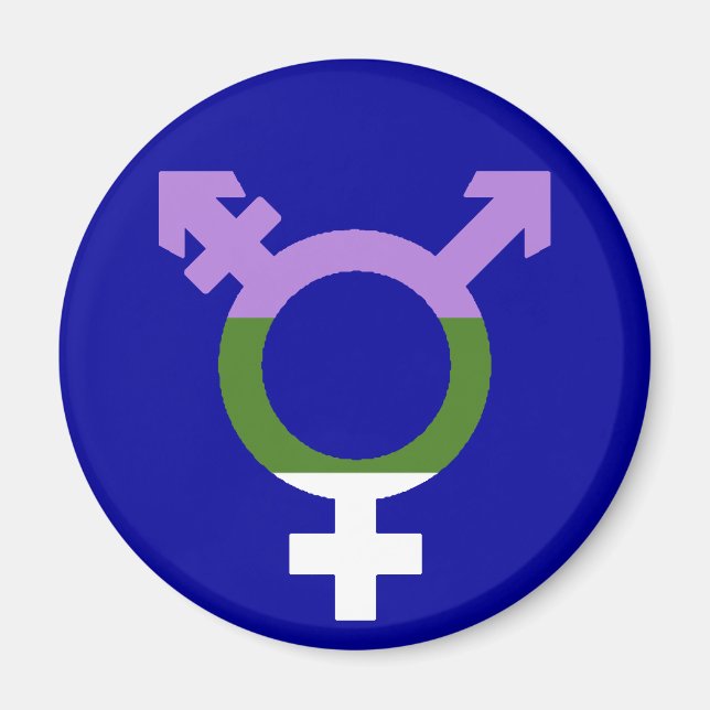 Genderqueer Flag Trans Symbol Magnet (Vorne)
