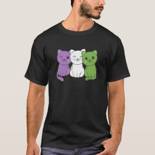 Genderqueer-Flagge Stolz Lgbtq Katzen Genderqueer- T-Shirt