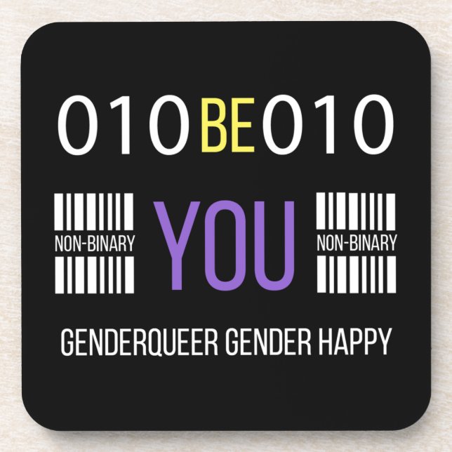 Genderqueer Happy Getränkeuntersetzer (Vorderseite)