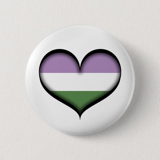Genderqueer Herz Runder Button 5,1 Cm