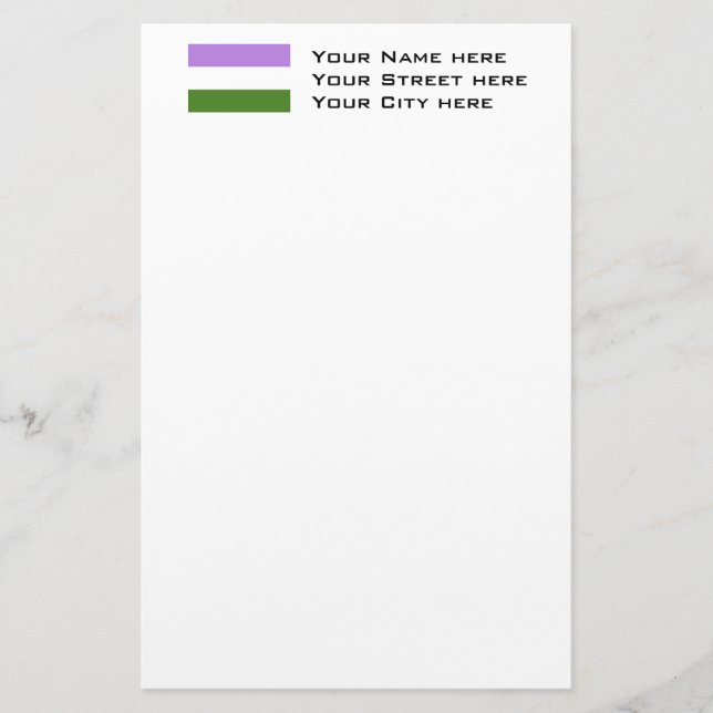 Genderqueer Pride Flag Briefpapier (Vorderseite)