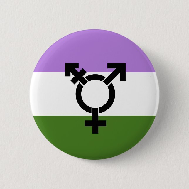 Genderqueer Pride Flag Button (Vorderseite)