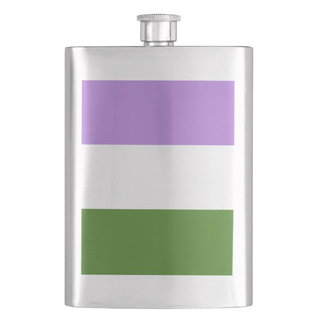 Genderqueer Pride Flag Flachmann (Vorderseite)