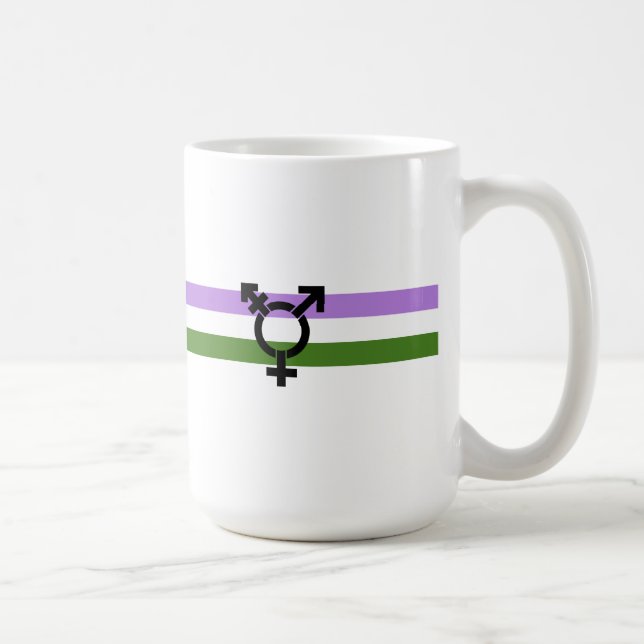 Genderqueer Pride Flag Kaffeetasse (Rechts)