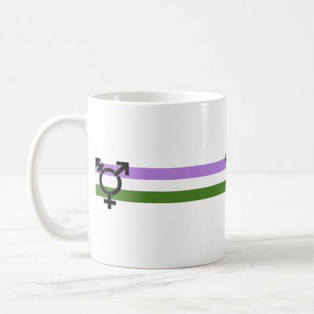 Genderqueer Pride Flag Kaffeetasse (Links)