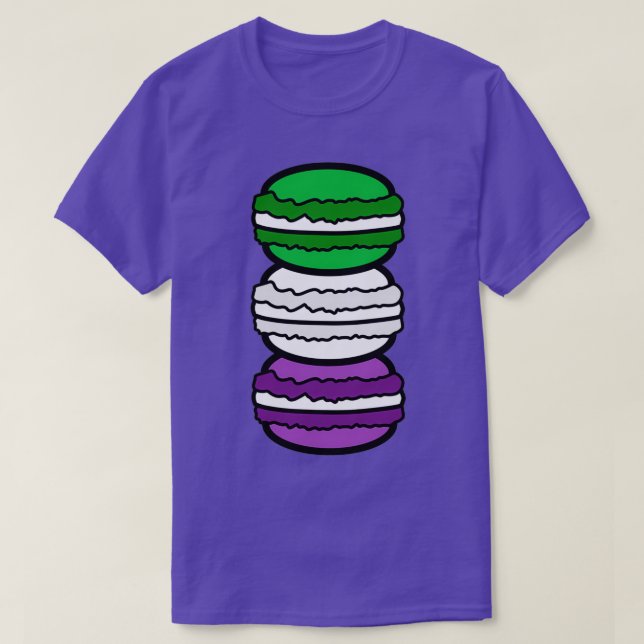 Genderqueer Pride Flag Macarons T-Shirt (Design vorne)