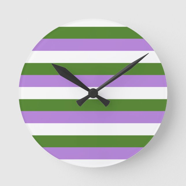 Genderqueer Pride Flag Runde Wanduhr (Vorderseite)