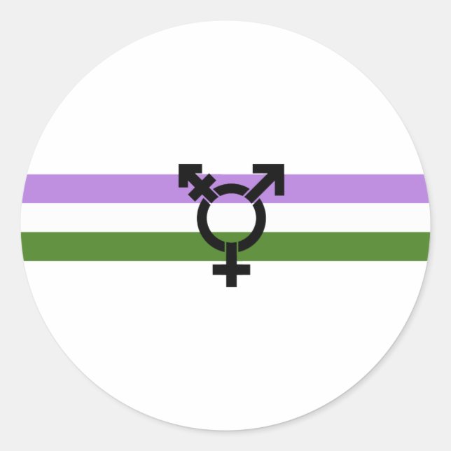 Genderqueer Pride Flag Runder Aufkleber (Vorderseite)