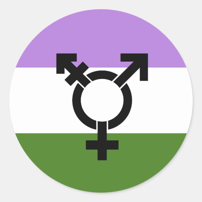 Genderqueer Pride Flag Runder Aufkleber (Vorderseite)