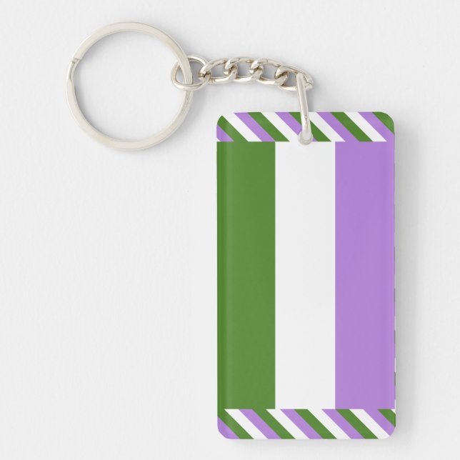 Genderqueer Pride Flag Schlüsselanhänger (Vorderseite)