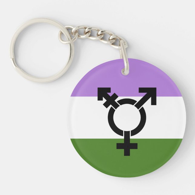 Genderqueer Pride Flag Schlüsselanhänger (Vorderseite)