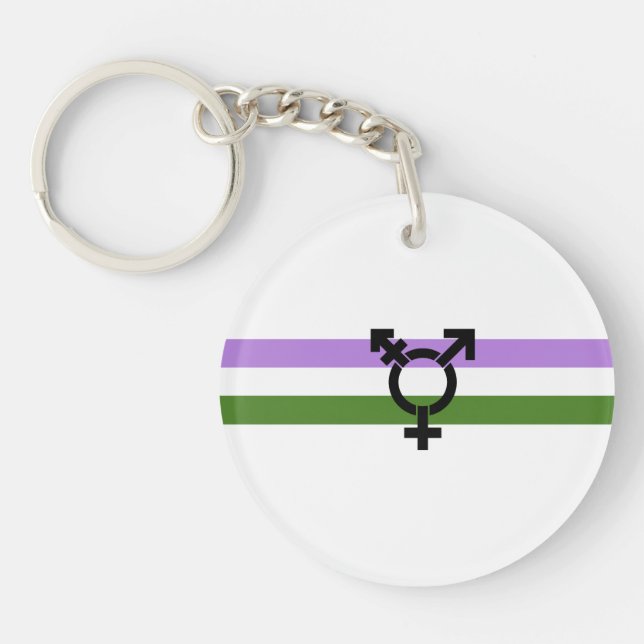 Genderqueer Pride Flag Schlüsselanhänger (Vorderseite)