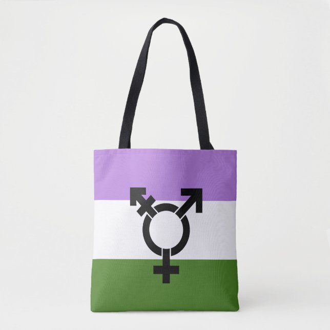 Genderqueer Pride Flag Tasche (Vorderseite)