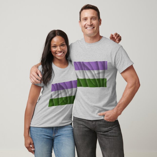 GENDERQUEER PRIDE FLAG - Wavy T-Shirt (Unisex)