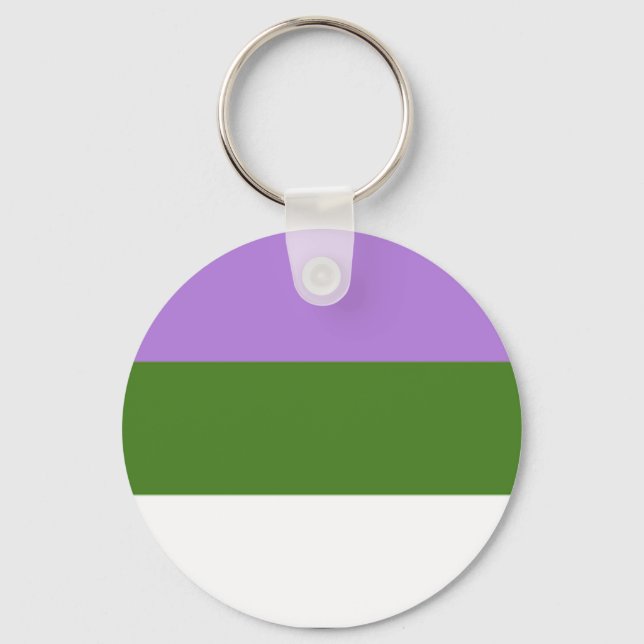 Genderqueer Pride Keychain Schlüsselanhänger (Vorderseite)