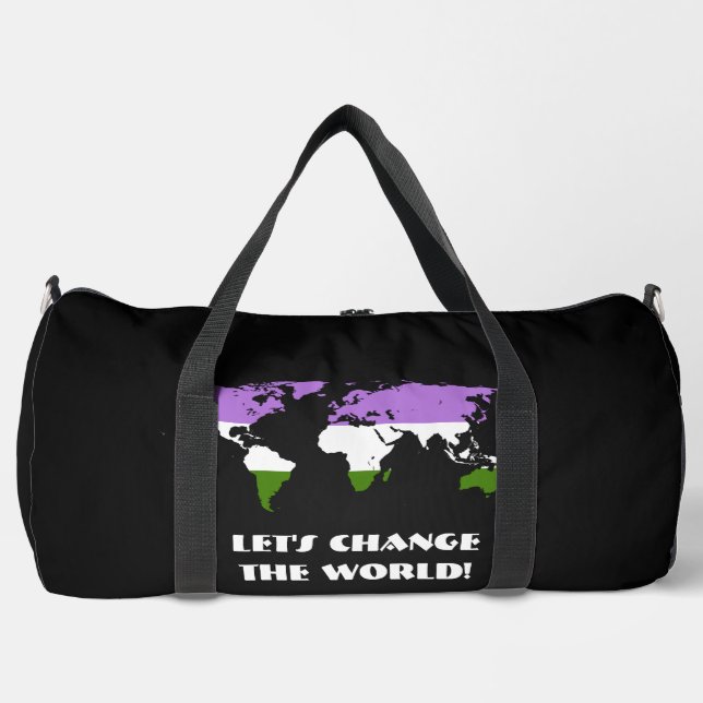 Genderqueer Pride Map of The World  Duffle Bag (Vorderseite)