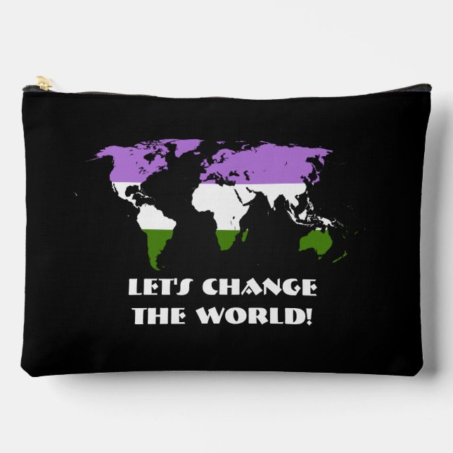 Genderqueer Pride Map of The World  Zubehörtasche (Vorderseite)